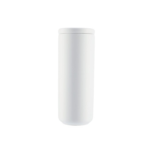 White ceramic storage jar with - white,
