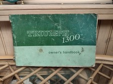 Triumph 1300 Owner's Handbook, With TC Supplement. 8th Edition 1968