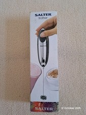 Handheld Electronic Milk Frother with Double Coil Whisk - Silver/Stainless Steel