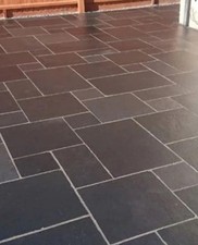 Black Limestone Natural Paving patio slabs 22mm Calibrated Mixed Sizes