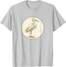 Snowy Egret T-Shirt Retro Bird