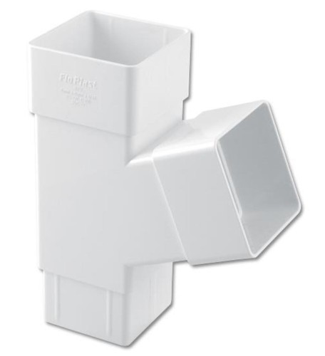 Floplast white square gutter - floplast,