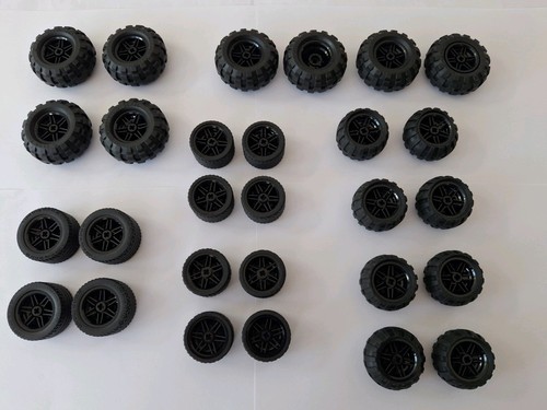 Lego large black wheels - x,