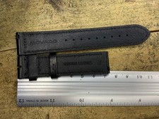 20mm movado leather strap black band  bracelet  