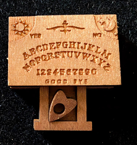 Mini brown wooden ouija board - mini,