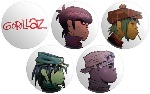 Gorillaz button pin badges - button,