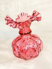 FENTON CRANBERRY RUFFLED EDGE