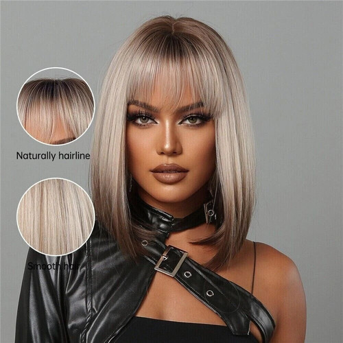 Short straight synthetic wigs - short,