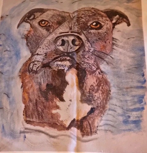 Printed cotton dog portrait - printed,