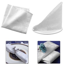 Polyester Damask Napkins White