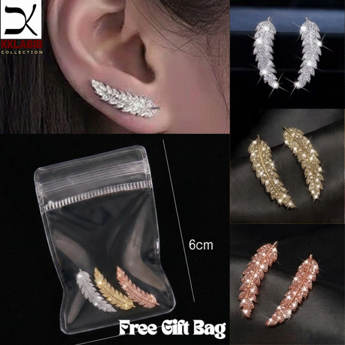 Fashion feather stud earring - fashion,