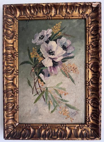Antique oil painting still