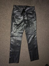 Womens Zara Black/Silver Smart Trouser - Size M