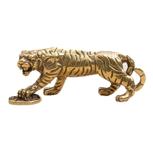 Brass tiger antique home - tiger, decor