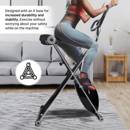 Upright foldable exercise - exercise, bike