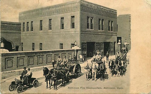 Postcard fire headquarters - headquarters, &