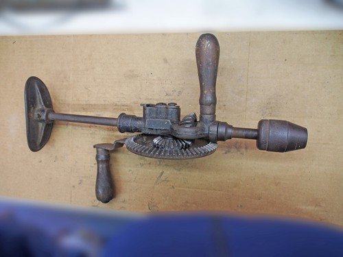 Hand drill with breast plate - , 2