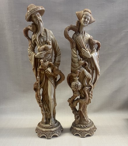 Pair vintage faux ivory resin - ivory,