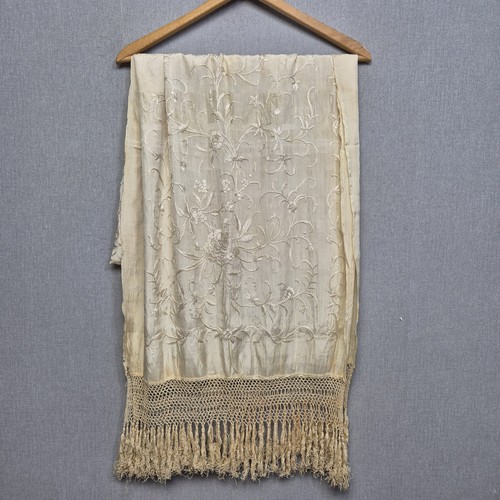 Antique silk piano shawl - piano,