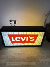 Vintage Rare Levi’s Jeans DOUBLE SIDED CELING HANGING ILLUMINATED SIGN BOX 28” L
