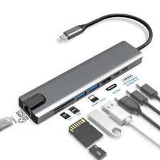 USB C HUB 8 in 1 Adapter 4K