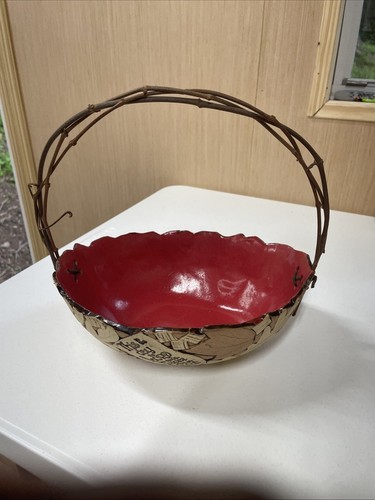 Red ceramic grapevine handle - ceramic,