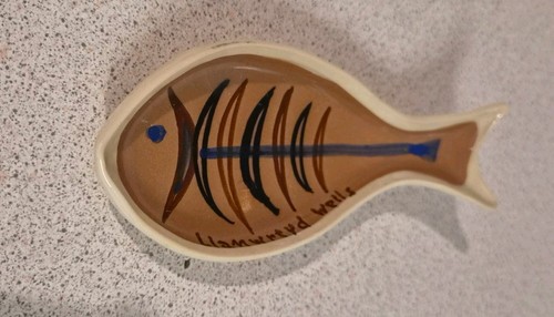 Vintage wye pottery fish dish - vintage,
