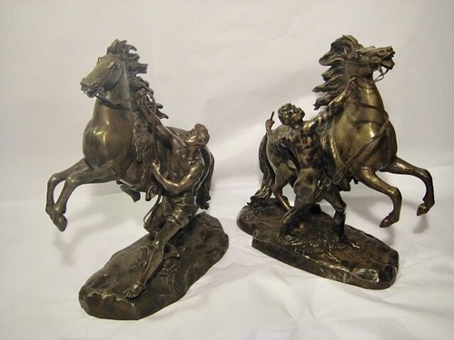 Bronze marly horses 19th - bronze,
