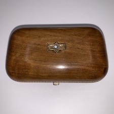 Vintage Polished Wood Needle Case