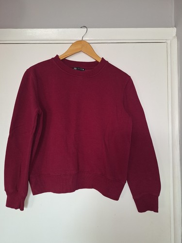 Zara dark pink crewneck - zara,