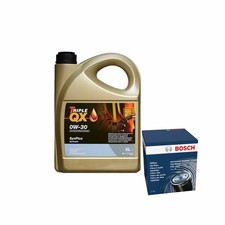 Bosch Oil Filter Engine Oil Service Kit 0W30 5L Triple QX TQX Fully Synthetic
