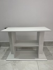 vidaXL Stylish Aquarium Stand – White, 3-Tier with Storage – Used