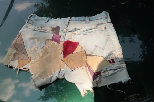 Shorts leather patched - shorts,,