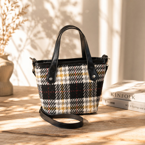 Vintage tote plaid tweed - vintage,