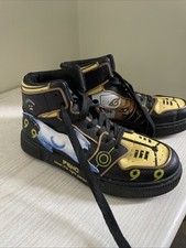 Boys NARUTO High Tops Sneakers Shoes Anime Black Mix Lace Up Size UK 2-3