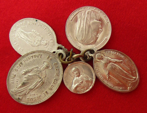 Vintage jesus mary medals - vintage,