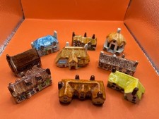 A Selection of Vintage Devonware Studio Pottery Miniature Cottage Ornaments