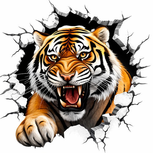 Tiger waterproof sticker - 3d,