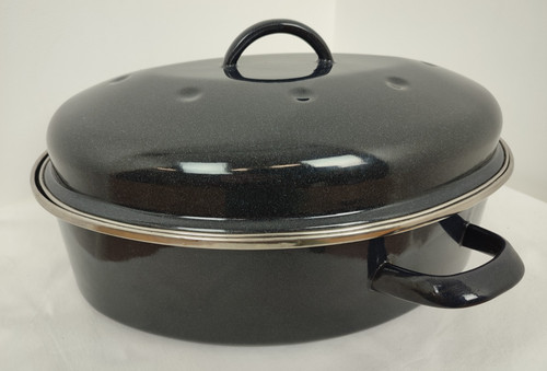 Oval roasting tin - tin,, blue