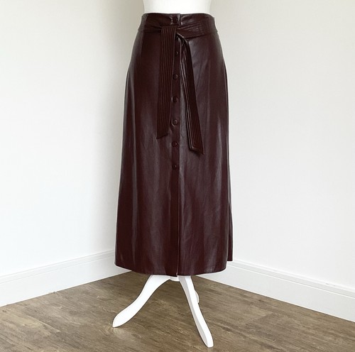 Zara skirt faux leather midi - skirt,