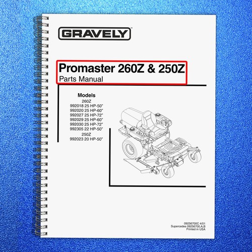 Gravely promaster 260z 250z - promaster,