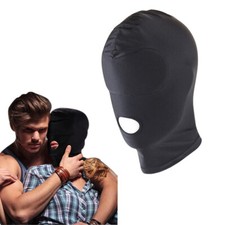 Fetish Open Mouth Hood Face Mask Adult Bondage Roleplay Sex Toy BDSM Unisex