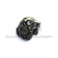 ONE PEWTER BADGE FOR WALKING STICK MAKING SPANIEL HEAD