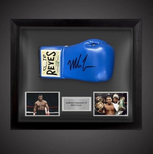 Framed mike tyson hand - hand, signed