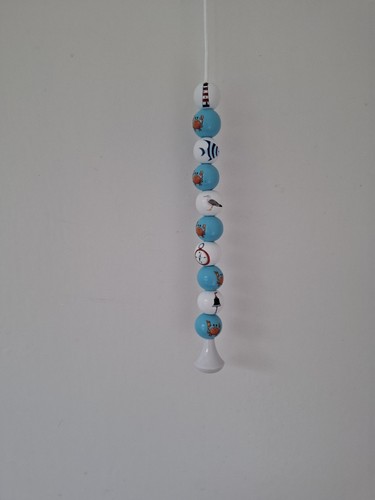 Wooden beaded light pull - light,