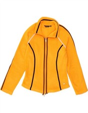 CAMPAGNOLO Womens Fleece Jacket UK 10 Small Yellow Striped Polyester IY09