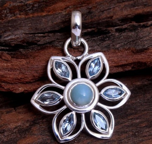 Larimar blue topaz 925 - larimar,