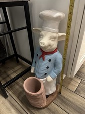 Vintage Pig Chef Statue Figure