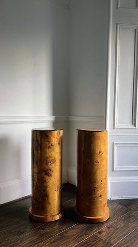 Burl veneer plinths - burl,