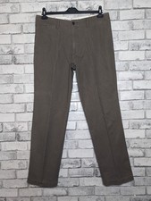 Dockers D2 Chino Mens Olive Brown Straight Leg 100% Cotton Trousers W36 X L34 
